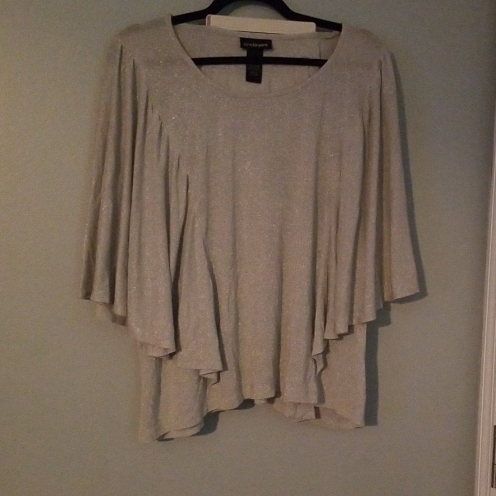 Metallic Silver Dolman sleeved Top
